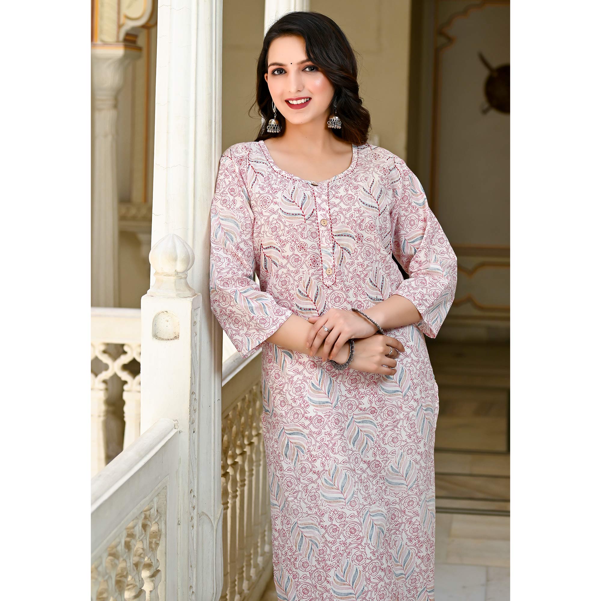 Hand Block Print Cotton Kurtis Pink Color Latest Collection Cotton Fabric  at Rs 850/piece in Jaipur